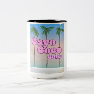 Cayo Coco Kuba Vintage Reiseplakat Zweifarbige Tasse