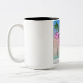 Cayo Coco Kuba Vintage Reiseplakat Zweifarbige Tasse (Links)
