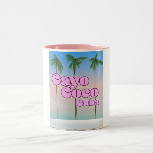 Cayo Coco Kuba Vintage Reiseplakat Zweifarbige Tasse