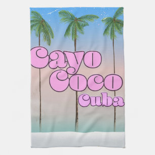 Cayo Coco Kuba Vintage-Reiseposter Geschirrtuch