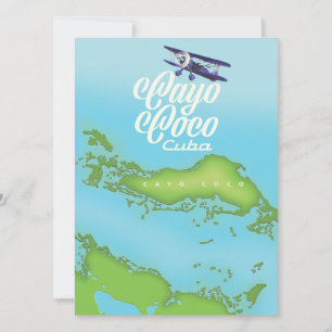 Cayo Coco Kuba Vintage-Stil Karte.