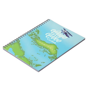 Cayo Coco Kuba Vintage-Stil Karte. Notizblock