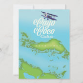 Cayo Coco Kuba Vintage Stilkarte. (Rückseite)