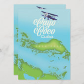 Cayo Coco Kuba Vintage Stilkarte. (Vorne/Hinten)