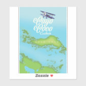 Cayo Coco Kuba Vintage Stilkarte. Aufkleber (Blatt)