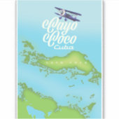 Cayo Coco Kuba Vintage Stilkarte. Aufkleber (Vorderseite)