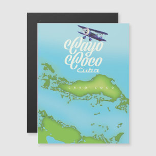 Cayo Coco Kuba Vintage Stilkarte. Magnetkarte