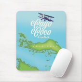 Cayo Coco Kuba Vintage Stilkarte. Mousepad (Mit Mouse)