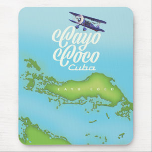 Cayo Coco Kuba Vintage Stilkarte. Mousepad