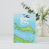 Cayo Coco Kuba Vintage Stilkarte. Postkarte (Stehend Vorderseite)