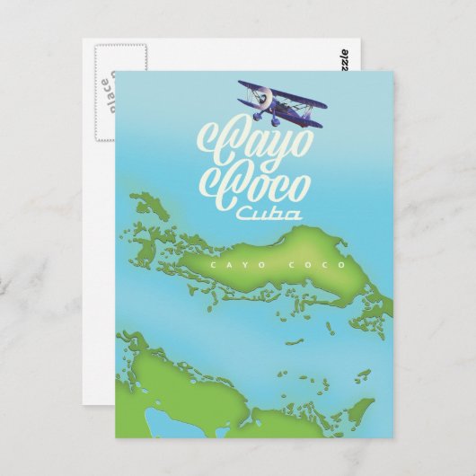 Cayo Coco Kuba Vintage Stilkarte. Postkarte (Vorne/Hinten)