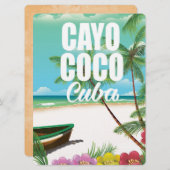 Cayo Coco Kubanisches Strandposter Einladung (Vorne/Hinten)