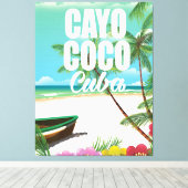 Cayo Coco Kubanisches Strandposter Leinwanddruck (Insitu (Holzboden))