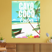 Cayo Coco Kubanisches Strandposter Leinwanddruck (Insitu (Wohnzimmer))
