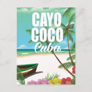 Cayo Coco Kubanisches Strandposter Postkarte