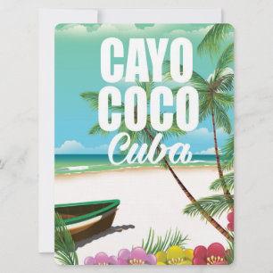 Cayo Coco kubanisches Strandurlaubs-Plakat Einladung