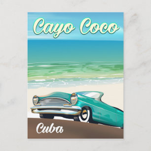 Cayo Coco kubanisches Urlaubsplakat Postkarte