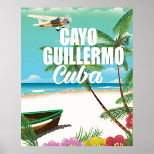 Cayo Guillermo Strand Urlaubsplakat Poster