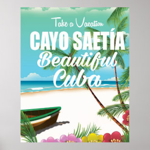 Cayo Saetía Cuba Strandurlaub Poster