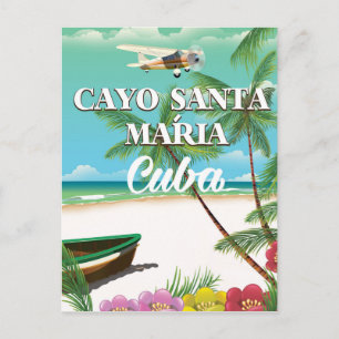 Cayo Santa María kubanisches Strandurlaub-Plakat Feiertagspostkarte
