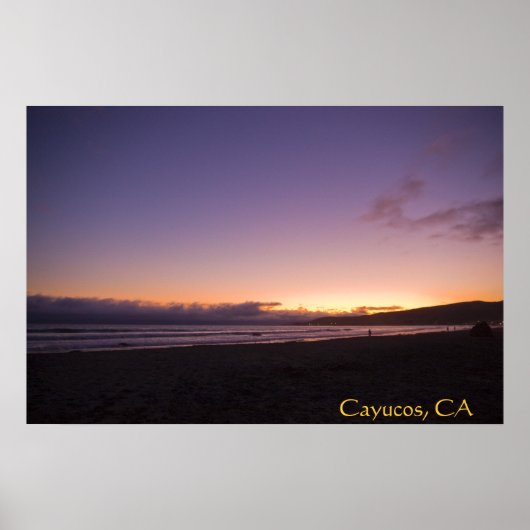 Cayucos, CA Beach Sunset Poster 2 (Vorne)
