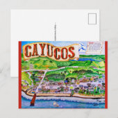 Cayucos California Map Postcard Postkarte (Vorne/Hinten)