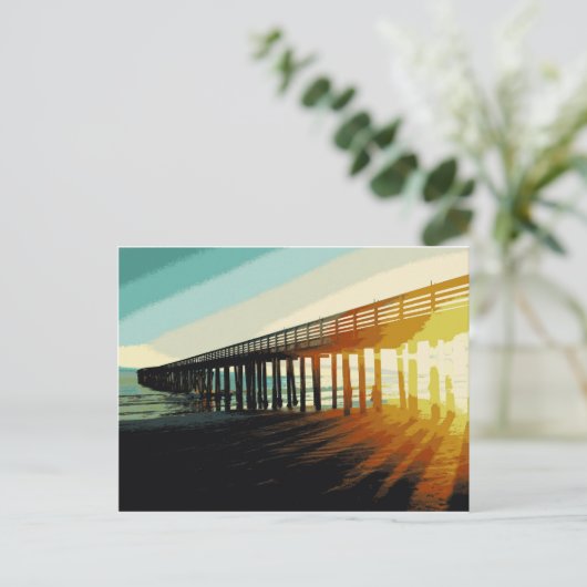 Cayucos Pier Postkarte (Stehend Vorderseite)