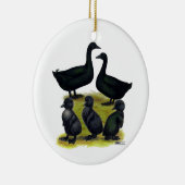 Cayuga Duck Family Keramikornament (Rechts)