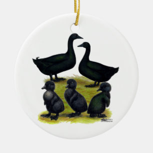 Cayuga Duck Family Keramikornament