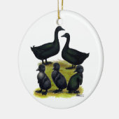Cayuga Duck Family Keramikornament (Links)