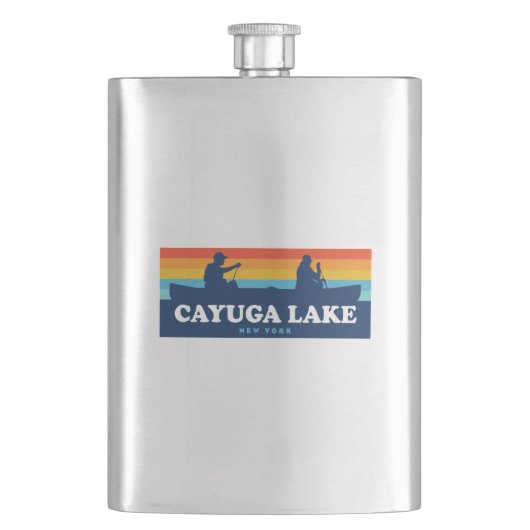 Cayuga Lake New York Canoe Flachmann (Vorderseite)