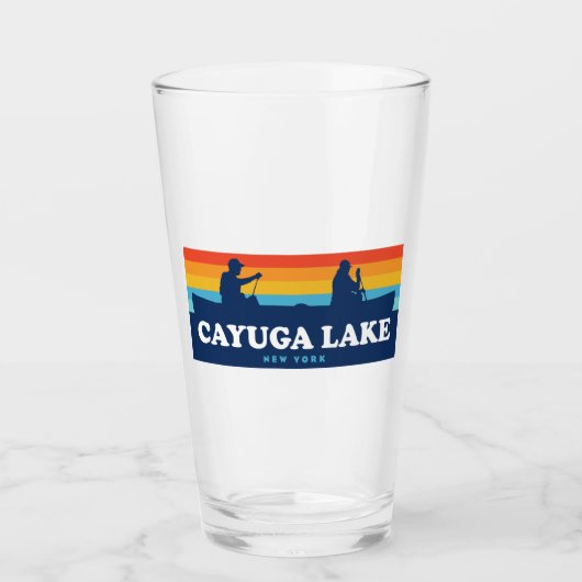 Cayuga Lake New York Canoe Glas (Vorderseite)