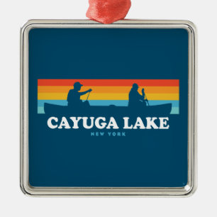 Cayuga Lake New York Canoe Ornament Aus Metall