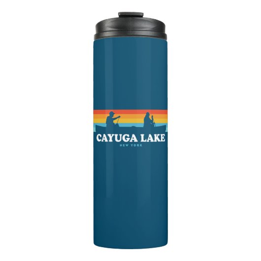 Cayuga Lake New York Canoe Thermosbecher (Vorderseite)