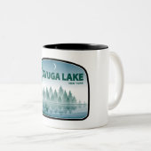 Cayuga Lake New York Deer Zweifarbige Tasse (VorderseiteRechts)