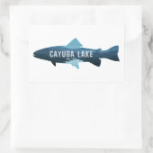 Cayuga Lake New York Fish Rechteckiger Aufkleber (Tasche)