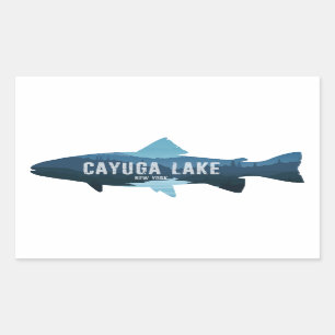 Cayuga Lake New York Fish Rechteckiger Aufkleber