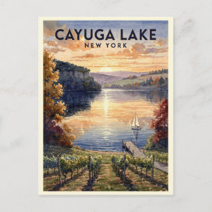 Cayuga Lake New York Vintage Reise Postkarte