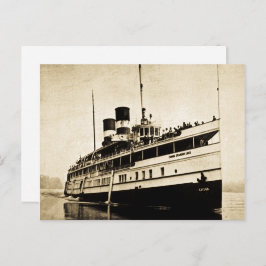 Cayuga Passenger Steamer - Kanadas Dampfschiff Lin Postkarte (Vorne/Hinten)