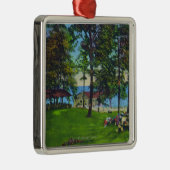 Cayuga See-Staats-Park-Szene Ornament Aus Metall (Rechts)