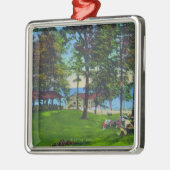 Cayuga See-Staats-Park-Szene Ornament Aus Metall (Links)