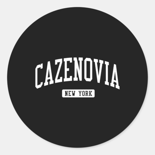 Cazenovia New York Ny Athletic Sports Runder Aufkleber (Vorderseite)