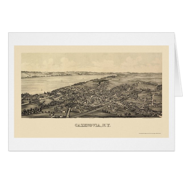 Cazenovia, NY panoramische Karte - 1890 (Vorderseite (Horizontal))