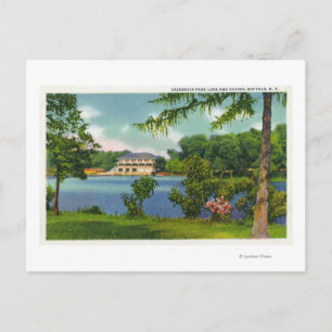 Cazenovia Park Sicht auf den See und das Casino Postkarte