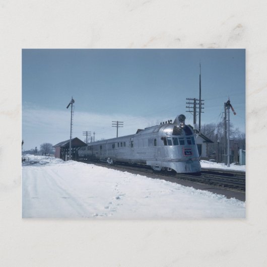 CB&Q "Pioneer Zephyr" Postkarte (Vorderseite)