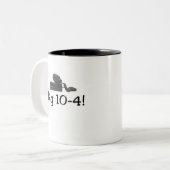 CB Radio T - Shirt und Geschenke. Zweifarbige Tasse (Vorderseite Links)