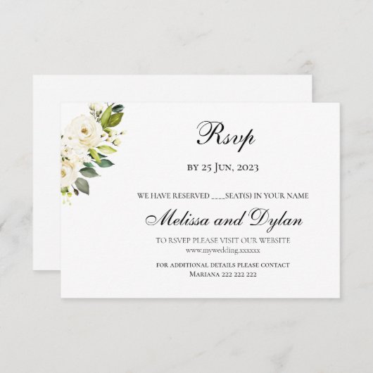 CB Tarjeta Boda UAWG RSVP Karte (Vorne/Hinten)