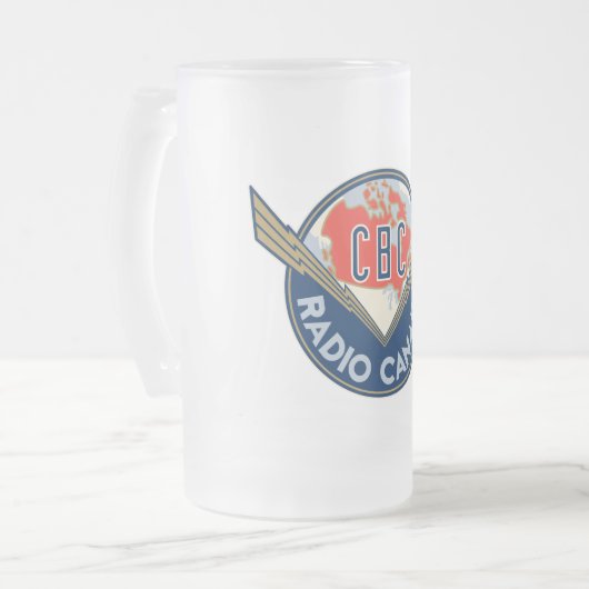 CBC 1940er-Logo - Mattierte Tasse aus Glas (Vorderseite Links)