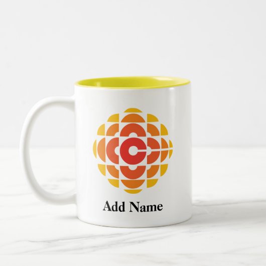 CBC 1974 Logo Personalisiert Zwei-Tonen-Tasse Zweifarbige Tasse (Links)