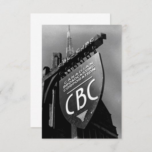 CBC Jarvis Street Sign (1940er) Mitteilungskarte (Vorne/Hinten)